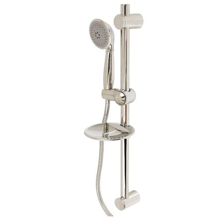 Kingston Brass 5-Function Hand Shower with Slide Bar Kit, Polished Nickel KX2526SBBPN