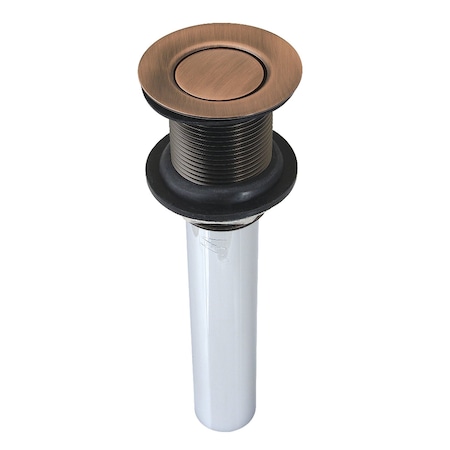 Kingston Brass Push Pop-Up Drain without Overflow, Antique Copper EV800AC