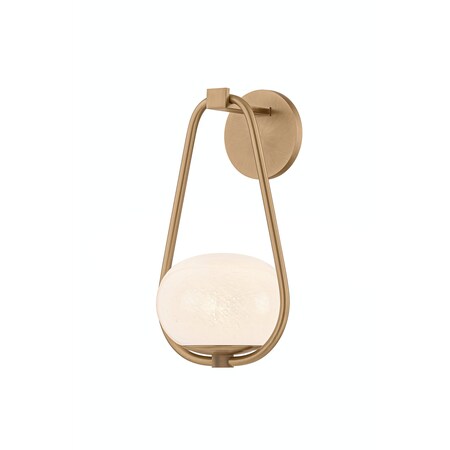 Troy Lighting Decker 8in wide 1 Light Wall Sconce in Patina Brass B3015-PBR