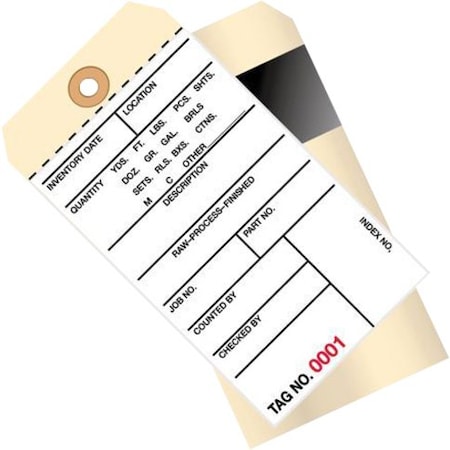 Box Packaging 2 Part Carbon Inventory Tags, 3500-3999, #8, 6-1/4"L x 3-1/8"W, 500/Pack G17081