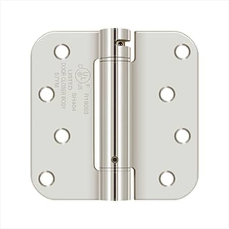 Deltana 4 x 4 5/8 Radius Spring Hinge Bright Nickel Finish DSH4R514