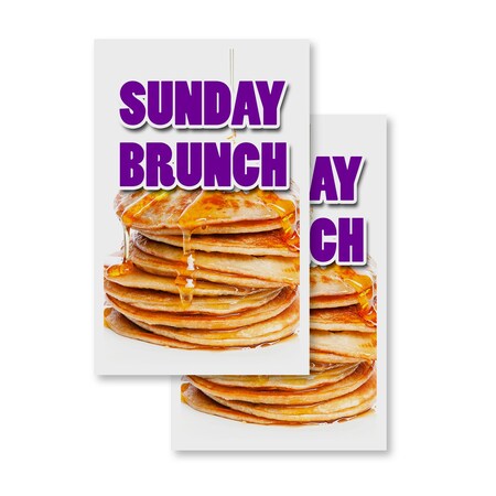 Signmission Sunday Brunch, Vinyl Decals Only 24 Inch x 36 Inch, Vinyl Decal, 2PK DSB-2436-2PACK-Sunday Brunch