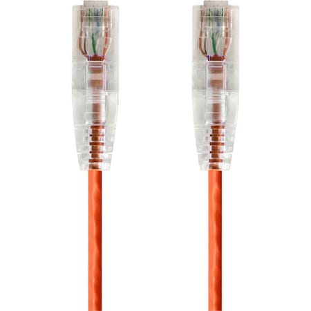 Monoprice Slim Cat6 Utp Network Cable, 2 ft.Orange 14803