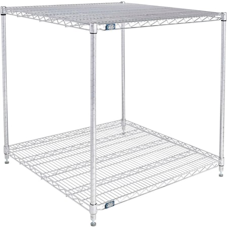 Global Industrial Nexel 2 Shelf, Stainless Steel Wire Shelving Unit, Starter, 36"W x 36"D x 34"H B3149654