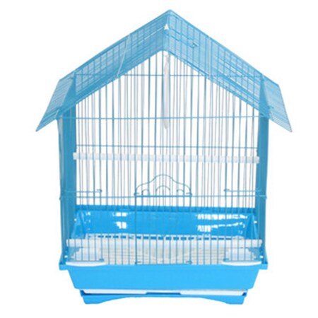 Fancy Feline 11 x 9 x 16 in. House Top Style Small Parakeet Cage, Blue FA2690782