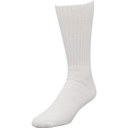 Railroad Sock King Size White Crew Sock, 2PK 6050K WH