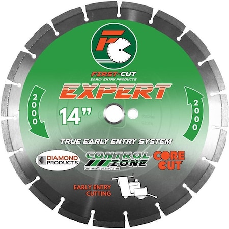 Diamond 12" X .125 X 1"EXPERT2000 First-Cut Early Entry Blade With Triangle Knockout and Skid Plate 64390