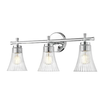 Z-Lite Belle 3-Light Vanity, 24 in W, Chrome 7519-3V-CH