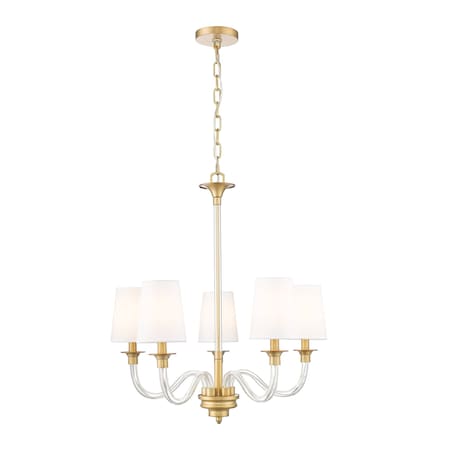 Z-Lite Katerina 5 Light Chandelier, Rubbed Brass, 24 In W x 26.5 In H 1950-5RB