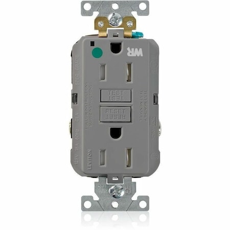 Leviton SmartlockPro GFCI 15A WR/TR/HG/PI Gray GFWT1-HGG