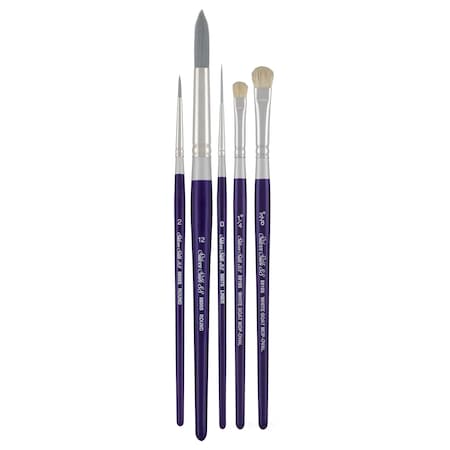 Silver Brush Silver Silk 88 Short Handle Decorative Painting Brushes, 5-Piece Set SK-8105S