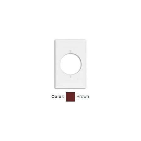 Leviton Receptacle Wallplate, Midway Size, Gang 1, Brown 80728