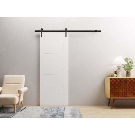 Vdomdoors Modern Barn Door 24" x 80" inches / Mela 0755 Painted White / 6.6FT Rail Track Heavy Hardware Set / MELA0755BD-B-BEM-24