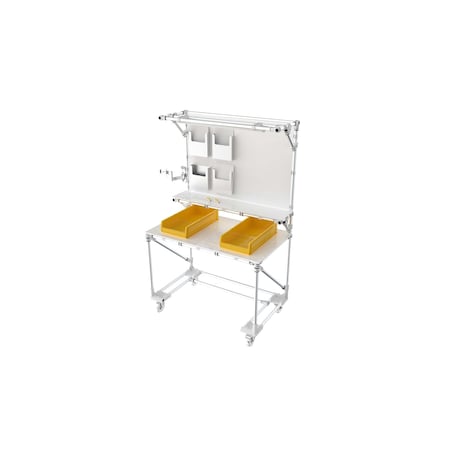 Trilogiq Mobile Workstation With Information Panel, Document Holder, Flat Picking Shelf, Screen Mount And Led 100-1