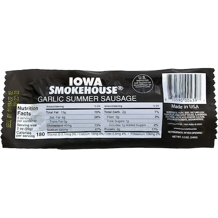 Iowa Smokehouse SAUSAGE SUMMER GARLIC 12OZ IS-SS12G