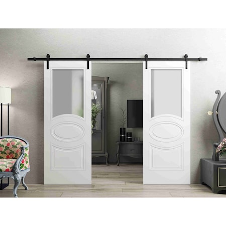 Vdomdoors Double Barn Interior Door, 36" x 80", White MELA7012DB-WS-36