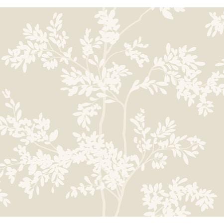 York Wallcoverings Lunaria Silhouette Light Taupe and White Wallpaper BL1805