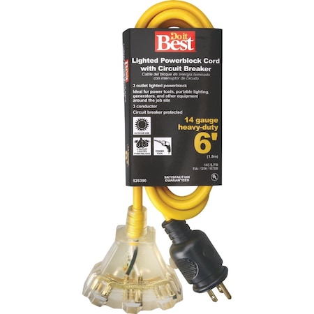 Do It Best 6 Ft. 14/3 Circuit Breaker Protected Extension Cord 553306