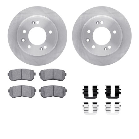 Dynamic Friction Co DFC Brake Rotor with 5000 Brake Pads and Hardware Kit 6512-03288