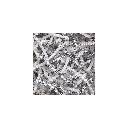 Bubblefast 10 lb. White and Silver Metallic Blend Crinkle Paper BFCPB10DD