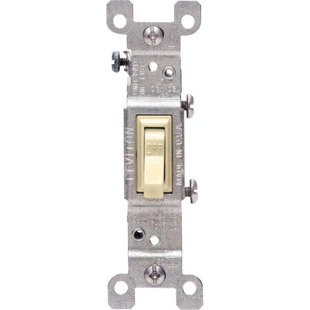 Leviton 15 amps Single Pole Toggle AC Quiet Switch Ivory, 10PK 01451-2IM
