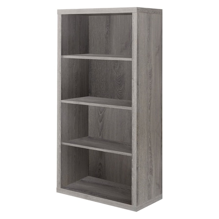 Homeroots Taupe Wood Four Tier Bookcase 333358