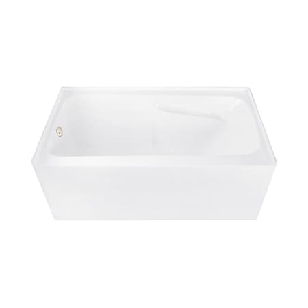 Kingston Brass 54" Acrylic Rectangular 3-Wall Alcove Tub Combo w/ Armrests in Glossy White/Polished Nickel CVTAP543023L6