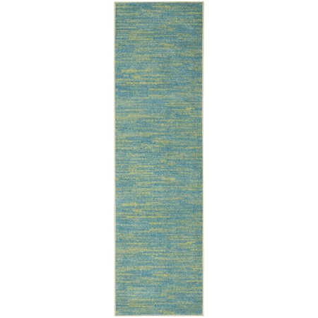 Homeroots 18' Blue And Green Indoor Outdoor Runner Rug 564164