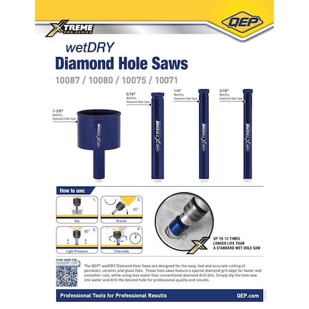 Qep 5/16 in. Diamond Staright Hole Saw 10080