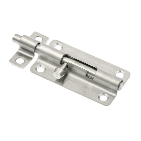 Prime-Line Door and Gate, Slide Barrel Bolt Latch 4 inch with Screws, Stainless Steel (Single Pack) U 117571
