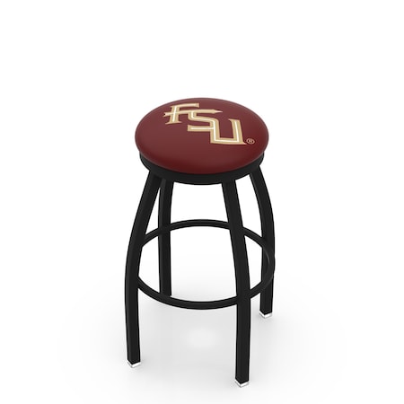 Holland Bar Stool Co 30" Blk Wrinkle Florida State (Script) Swivel Bar Stool, Accent Ring L8B2B30FSU-FS