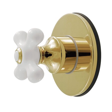 Kingston Brass Single-Handle Six-Way Diverter Valve with Round Trim Kit, Polished Brass KS4032PX