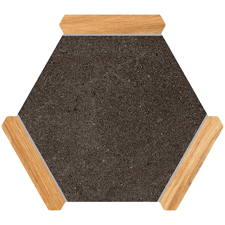 Apollo Tile Aureole 8.66 in. x 9.84 in. Matte Jet Black and Brown Porcelain Hexagon Wall and Floor Tile (8.07 sq ft/case) - 18 Sheets APLENC88GRFA