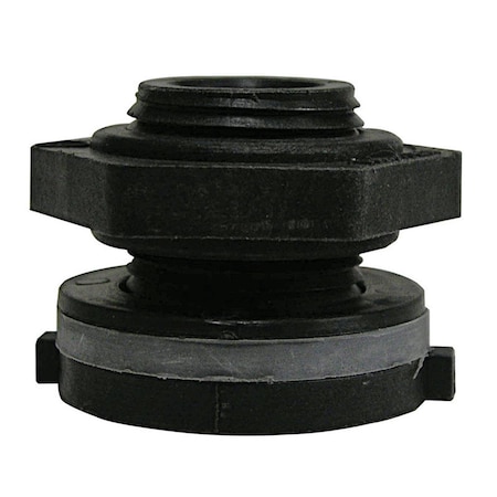 Vortex CBTF12PEBG1 0.5 in. P-E Bulkhead Fitting - Black VO3318035