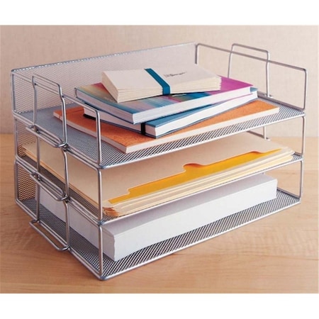 Ybm Home YBMHome Mesh Stackable Paper Tray In Silver 2303
