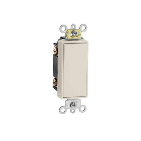 Leviton Decora Plus Rocker 3-Way AC Quiet Switch, 15 Amp, 120/277 Volt, Light Almond 5693-2T