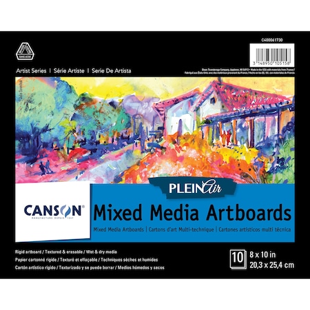 Canson Artist Series Plein Air Mixed Media Board, Foldover Binding, 10 Sheets, 8x10 inch C400061730
