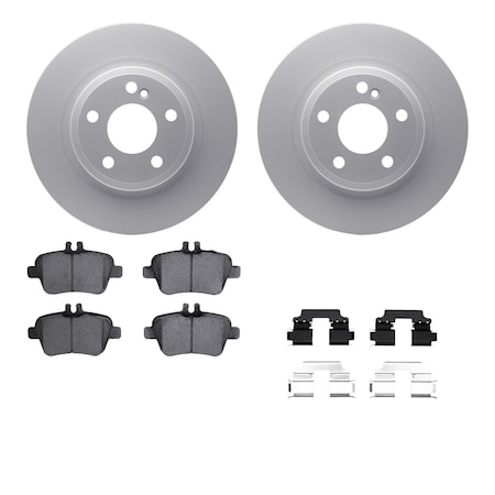 Dynamic Friction Co DFC GEOSPEC Coated Rotors with 5000 Brake Pads - Ceramic and Hardware 4512-63200