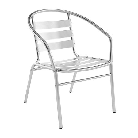 Flash Furniture Contemporary Restaurant Stack Chair, Aluminum Seat, 21.75 W 22" L 29 H, Integrated TLH-017B-GG