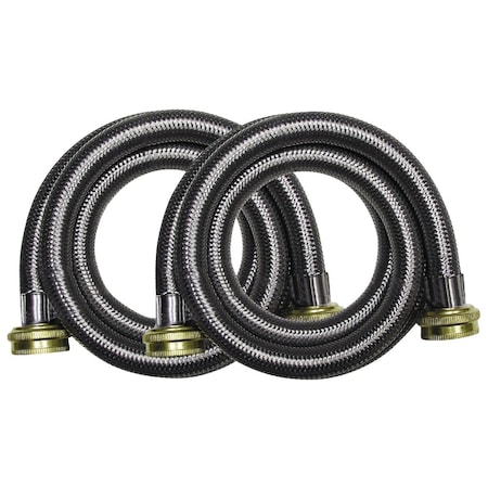 Do It Best ProLine 3/4'' FHT x 3/4'' FHT x 60'' Braided Stainless Steel Washing Machine Connector - Dual Pack 496-212DPDIB