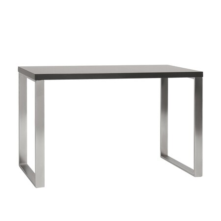 Homeroots 47" Gray and Silver Wood and Stainless Steel Sled Writing Desk 556634