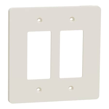Square D Cover Frame, X Series, Light Almond, Number of Gangs: 2 Plastic, Matte Finish, Light Almond SQWS141002LA