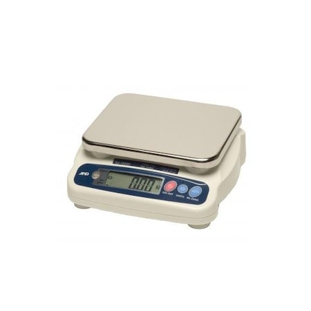 A&D Washdown Bench Scale with Bluetooth, 13 lb x 0.0005 lb / 6000 g x 0.2 g SJ-6000WP-BT