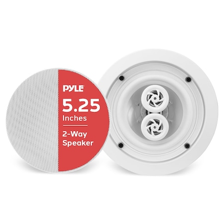 Pyle Pyle 5.25" Ceiling Wall Mount Speakers - Weatherproof Full Range Speaker System, Easy Install PWRC52