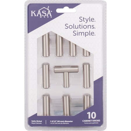 Hardware Resources KasaWare 7/16'' Diameter Satin Nickel Cabinet Knob, 10PK K294SN-10