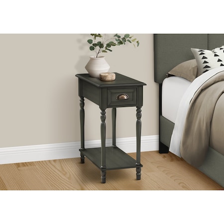Monarch Specialties Rectangle Narrow 2 Tier Accent Side Table, 24.5 in W, 12 in L, 22 in H I 3968