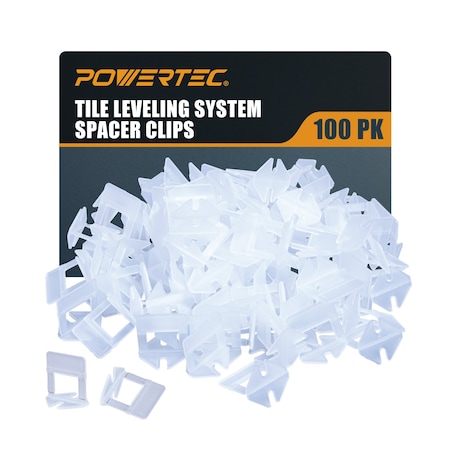 Powertec Tile Spacers 1/16 Leveling Clips 100 PK, Tile Leveling System Clips Tile Leveler Spacer Clips, 100PK 71898N