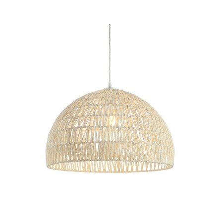 Jonathan Y Campana 20" 1-Light Bohemian Modern Woven Rope/Iron LED Pendant, Cream JYL6504A