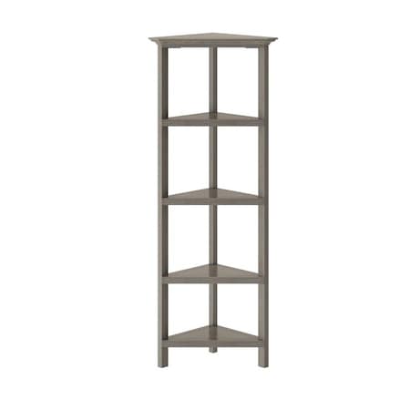 Homeroots Gray Solid Wood Corner Bookcase 379943