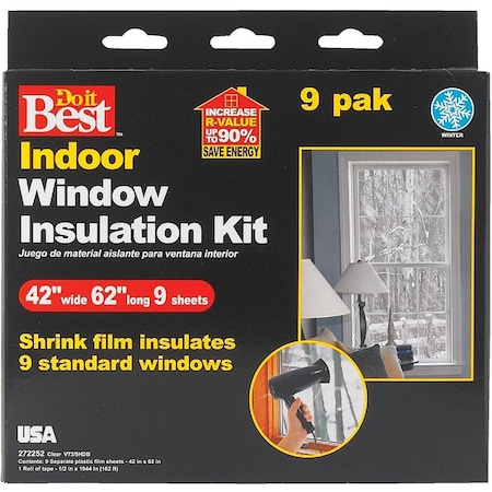 All-Source 42 In. x 62 In. Indoor Shrink Film Window Kit, 9PK V73/9HDB